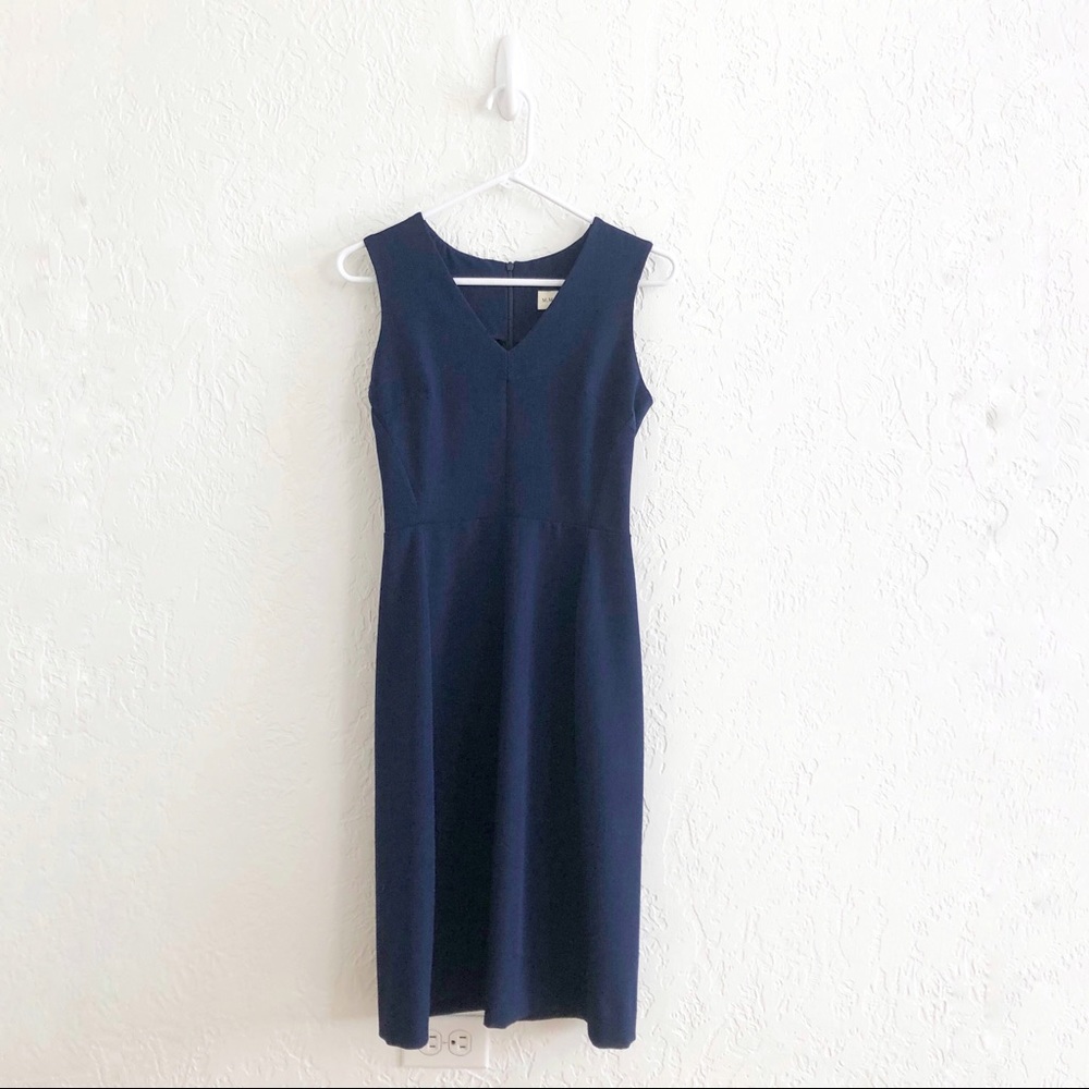 MM LaFleur Annie Dress V-Neck Deep Indigo